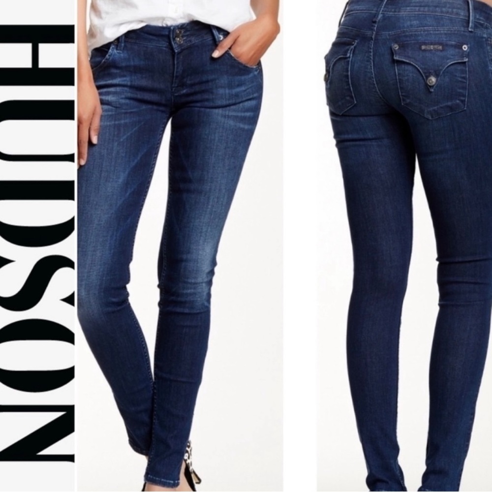 Hudson Collin Low Rise Flap Pockets Skinny Jeans Size 26